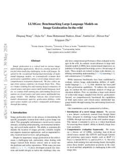 LLMGeo: Benchmarking Large Language Models on Image Geolocation
  In-the-wild