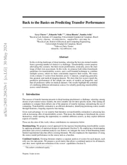 Back to the Basics on Predicting Transfer Performance