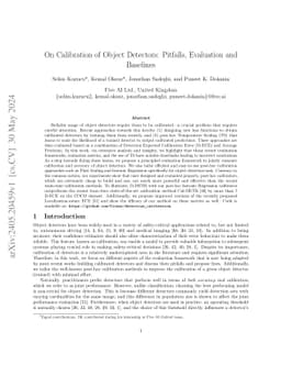 On Calibration of Object Detectors: Pitfalls, Evaluation and Baselines