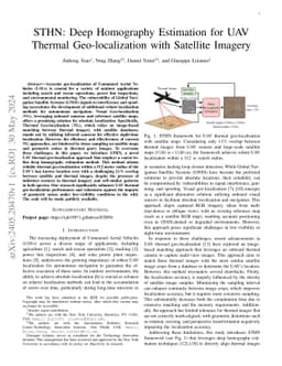 STHN: Deep Homography Estimation for UAV Thermal Geo-localization with
  Satellite Imagery