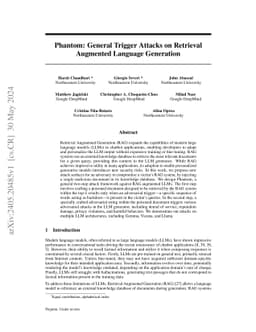 Phantom: General Trigger Attacks on Retrieval Augmented Language
  Generation