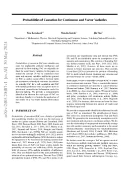 Probabilities of Causation for Continuous and Vector Variables