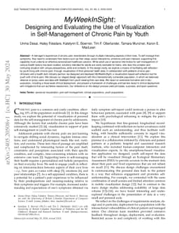 MyWeekInSight: Designing and Evaluating the Use of Visualization in
  Self-Management of Chronic Pain by Youth