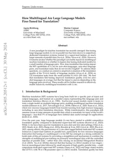 How Multilingual Are Large Language Models Fine-Tuned for Translation?