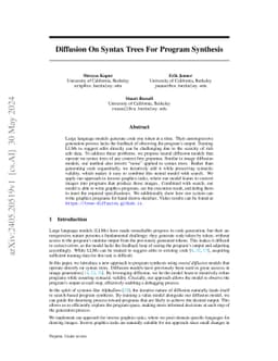 Diffusion On Syntax Trees For Program Synthesis