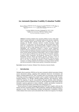An Automatic Question Usability Evaluation Toolkit