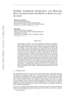 GenMix: Combining Generative and Mixture Data Augmentation for Medical
  Image Classification