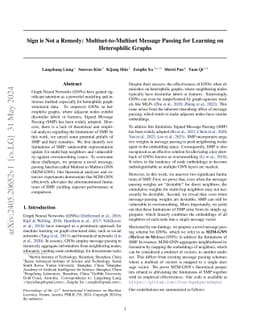 Sign is Not a Remedy: Multiset-to-Multiset Message Passing for Learning
  on Heterophilic Graphs