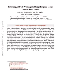 Enhancing Jailbreak Attack Against Large Language Models through Silent
  Tokens