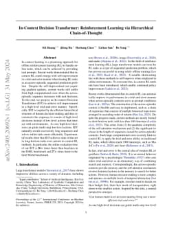 In-Context Decision Transformer: Reinforcement Learning via Hierarchical
  Chain-of-Thought