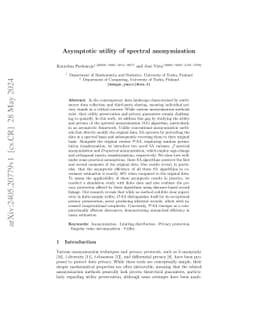 Asymptotic utility of spectral anonymization