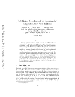 GS-Phong: Meta-Learned 3D Gaussians for Relightable Novel View Synthesis