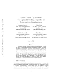 Online Convex Optimisation: The Optimal Switching Regret for all Segmentations Simultaneously