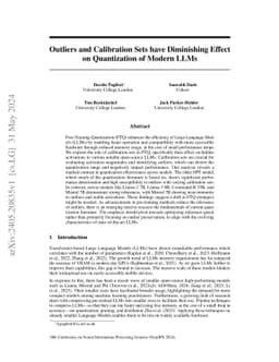 Outliers and Calibration Sets have Diminishing Effect on Quantization of
  Modern LLMs
