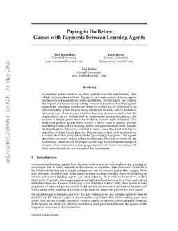 Paying to Do Better: Games with Payments between Learning Agents