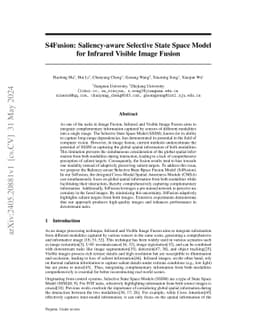 S4Fusion: Saliency-aware Selective State Space Model for Infrared
  Visible Image Fusion