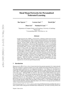 Sheaf HyperNetworks for Personalized Federated Learning