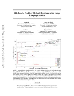OR-Bench: An Over-Refusal Benchmark for Large Language Models