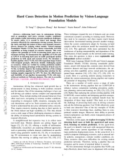 Hard Cases Detection in Motion Prediction by Vision-Language Foundation
  Models