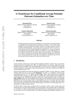 G-Transformer for Conditional Average Potential Outcome Estimation over
  Time