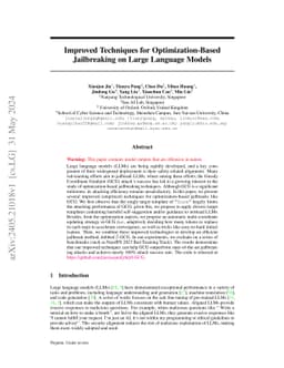 Improved Techniques for Optimization-Based Jailbreaking on Large
  Language Models