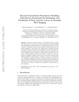 Beyond Conventional Parametric Modeling: Data-Driven Framework for
  Estimation and Prediction of Time Activity Curves in Dynamic PET Imaging