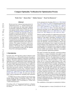 Compact Optimality Verification for Optimization Proxies