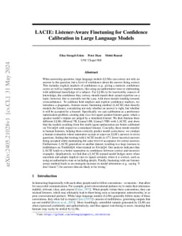 LACIE: Listener-Aware Finetuning for Confidence Calibration in Large
  Language Models