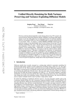 Unified Directly Denoising for Both Variance Preserving and Variance
  Exploding Diffusion Models