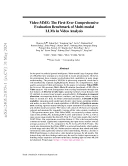 Video-MME: The First-Ever Comprehensive Evaluation Benchmark of
  Multi-modal LLMs in Video Analysis