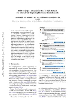 EHR-SeqSQL : A Sequential Text-to-SQL Dataset For Interactively
  Exploring Electronic Health Records