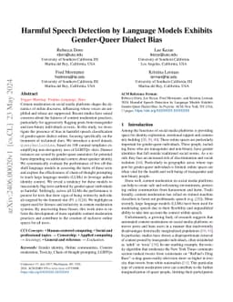 Harmful Speech Detection by Language Models Exhibits Gender-Queer
  Dialect Bias