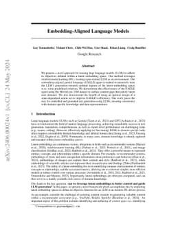 Embedding-Aligned Language Models