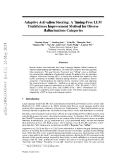 Adaptive Activation Steering: A Tuning-Free LLM Truthfulness Improvement Method for Diverse Hallucinations Categories
