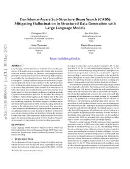 Confidence-Aware Sub-Structure Beam Search (CABS): Mitigating
  Hallucination in Structured Data Generation with Large Language Models