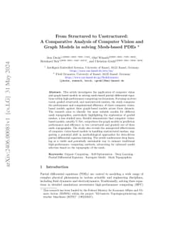 From Structured to Unstructured:A Comparative Analysis of Computer
  Vision and Graph Models in solving Mesh-based PDEs