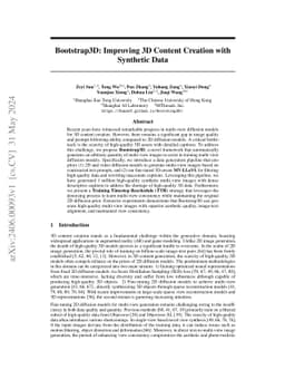 Bootstrap3D: Improving 3D Content Creation with Synthetic Data