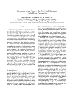 Correlation-aware Coarse-to-fine MLPs for Deformable Medical Image
  Registration