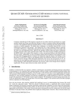 Query2CAD: Generating CAD models using natural language queries
