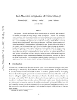 Fair Allocation in Dynamic Mechanism Design