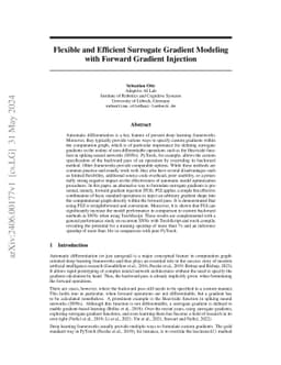 Flexible and Efficient Surrogate Gradient Modeling with Forward Gradient
  Injection