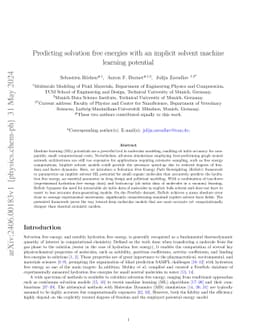Predicting solvation free energies with an implicit solvent machine learning potential