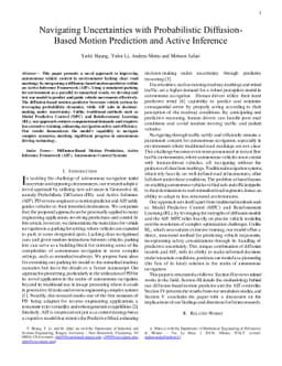 Navigating Autonomous Vehicle on Unmarked Roads with Diffusion-Based
  Motion Prediction and Active Inference