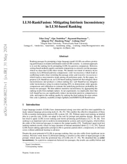 LLM-RankFusion: Mitigating Intrinsic Inconsistency in LLM-based Ranking