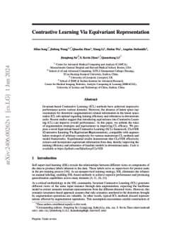 Contrastive Learning Via Equivariant Representation