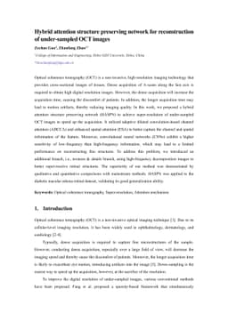 Hybrid attention structure preserving network for reconstruction of
  under-sampled OCT images