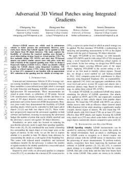Adversarial 3D Virtual Patches using Integrated Gradients