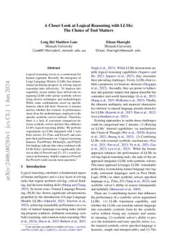 A Closer Look at Logical Reasoning with LLMs: The Choice of Tool Matters