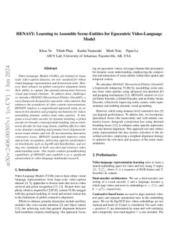 HENASY: Learning to Assemble Scene-Entities for Egocentric
  Video-Language Model