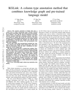 KGLink: A column type annotation method that combines knowledge graph
  and pre-trained language model